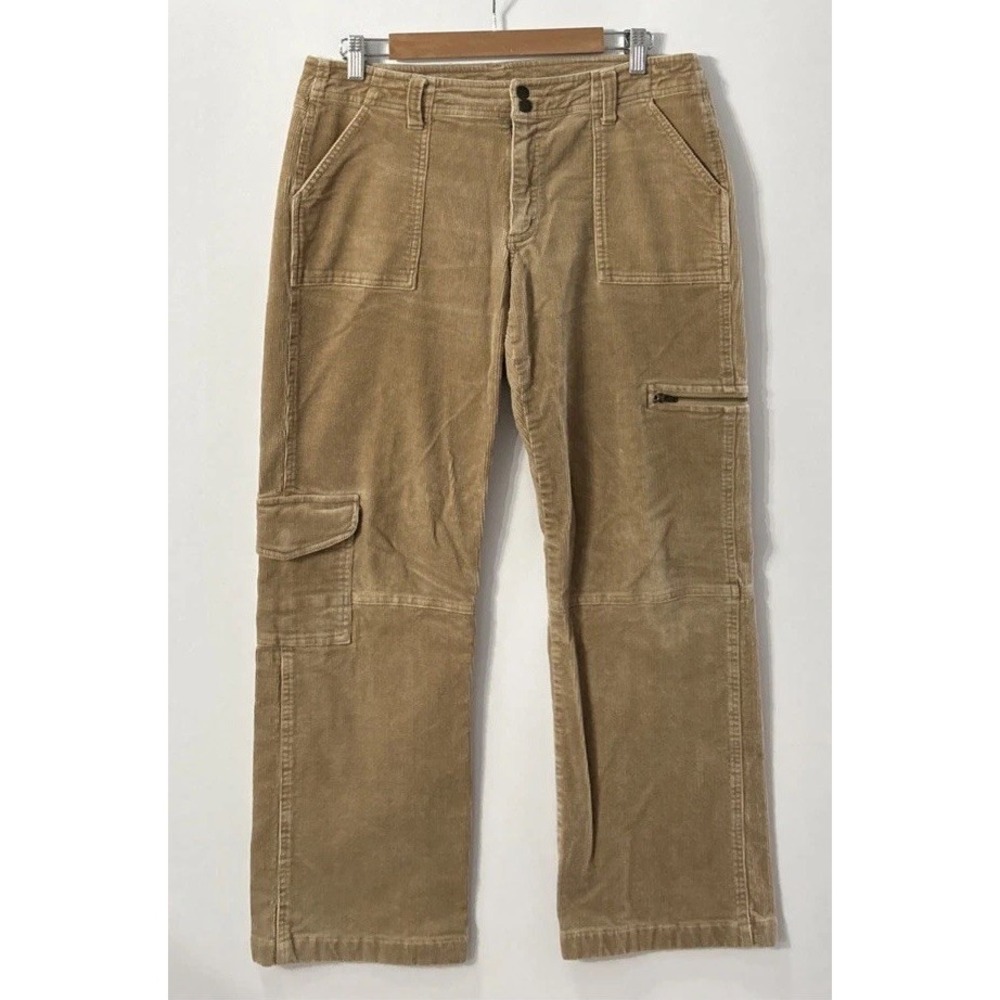 Women's Sahalie Cargo Corduroy‎ Pants Straight Leg Cotton Blend Sz 10 28" Ins